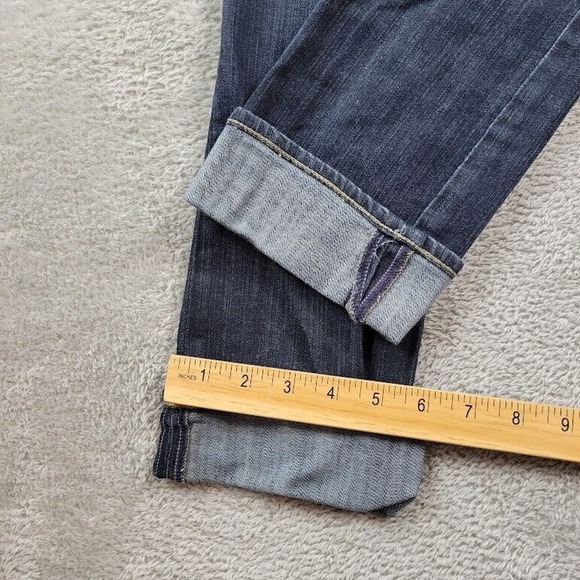 Paige Jeans Womens 27X30 Blue Straight Low Rise Dark Wash‎ Stretch Denim - Picture 7 of 14